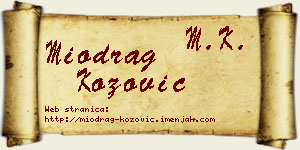 Miodrag Kožović vizit kartica
